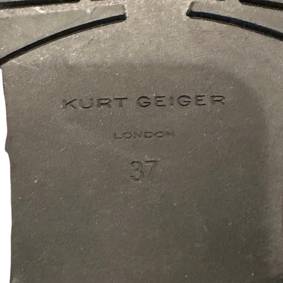 Kurt Geiger Black Leather Sutton Rhinestone Embellished Eye Combat Boot  Size 6 - Picture 9 of 12